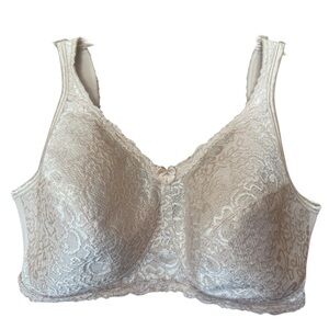 Playtex 18 Hour Wireless Bra Women Size 38DD Beige Floral Wirefree Light Padding